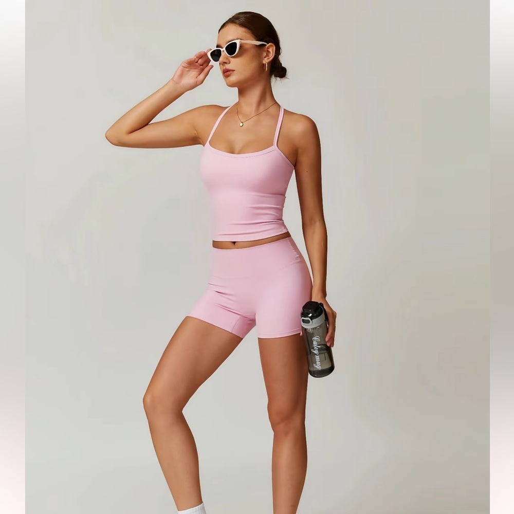 Pink Athletic Shorts with Seamless Design